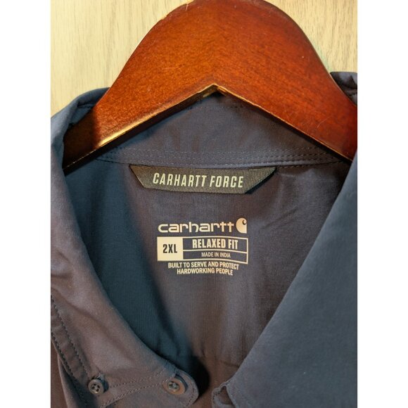 Carhartt Force Relaxed Fit Button Down Shirt Mens 2XL XXL Long Sleeve Pocket - Picture 3 of 7